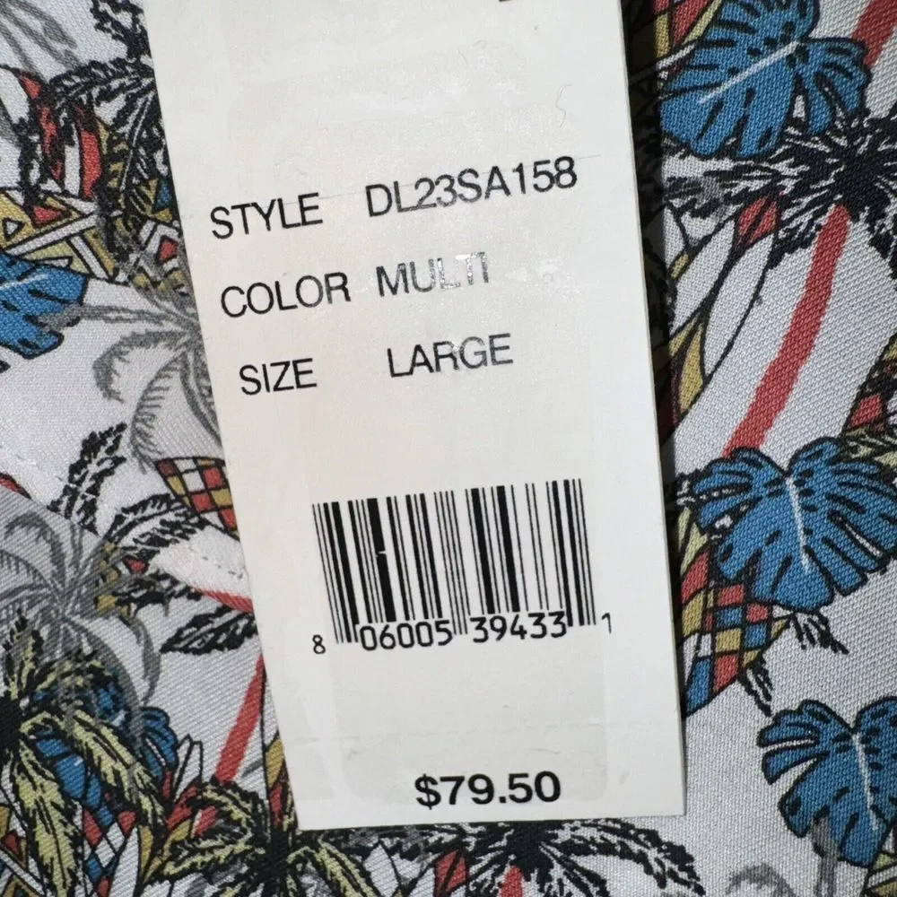 🆕 Age Of Wisdom Mens Button Up Shirt Tropical‎ Surfboards Multi-Color Sz L - Picture 4 of 8